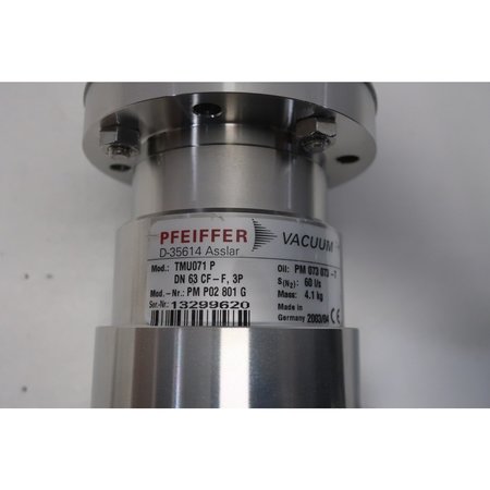 Pfeiffer Tc600 Turbo Molecular Stainless 24/48/72/140V-Dc Vacuum Pump TMU-071 P DN 63 CF-F